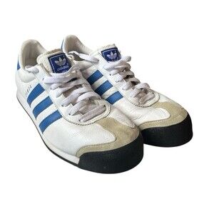 Adidas Samoa OG  Womens Shoes White Blue Sneaker Classic Leather Size 9 READ
